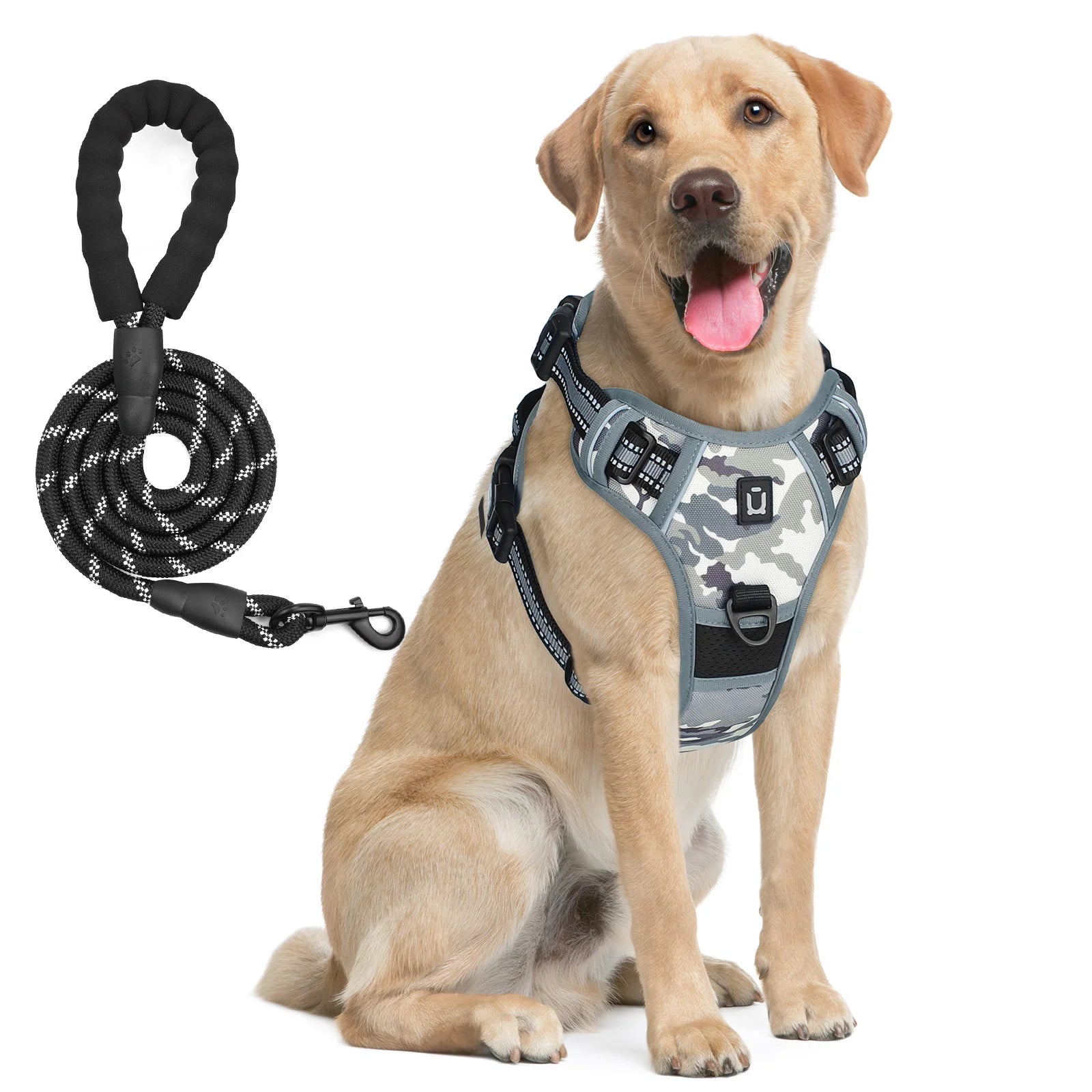 Dog Harness Leash Set Outdoor Sport Running Jogging Hiking Reflective No Pull