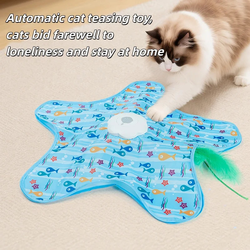 Automatic Rotating Feather Wheel Teaser for Cats | PawJoyKwT