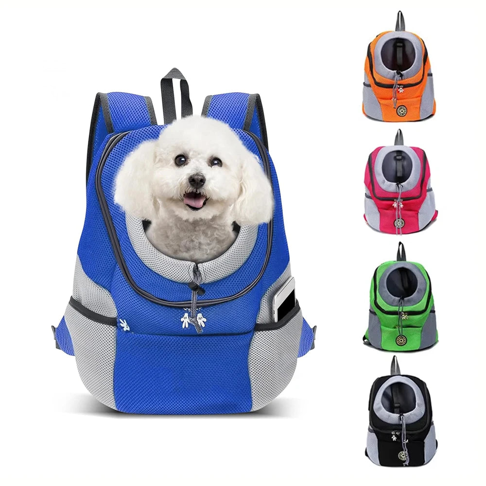 Front-Fold Pet Backpack Carrier with Ventilation Mesh