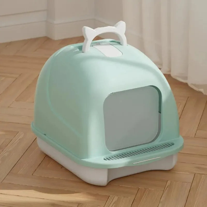 Large Enclosed Cat Litter Box with Lid Kitten Litter Pan