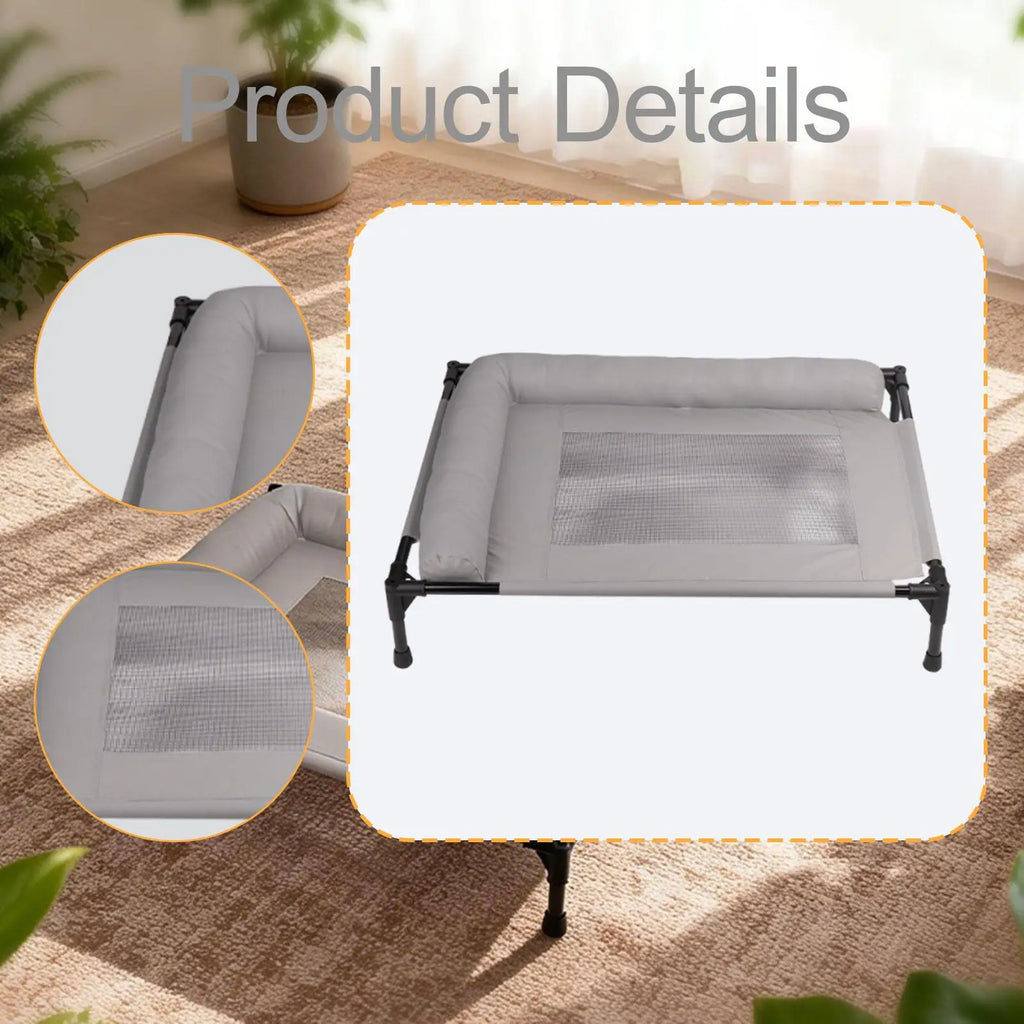 Heavy Duty Elevated Pet Bed Outdoor Spacious Metal Frame Dogs