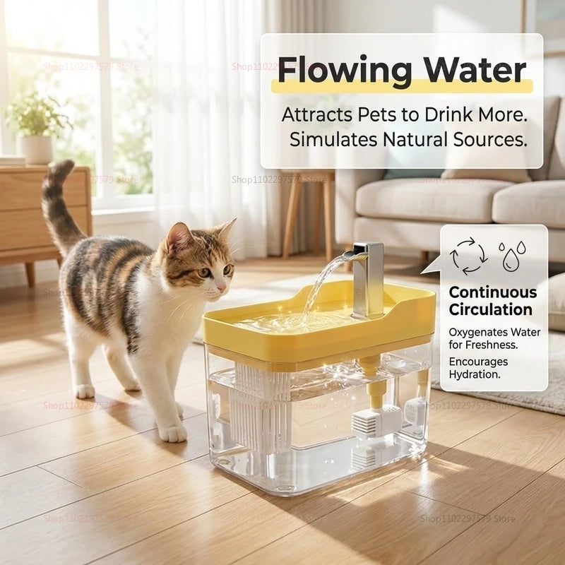 USB Cat Water Fountain Auto Filter Quiet Live Circulation Dispenser