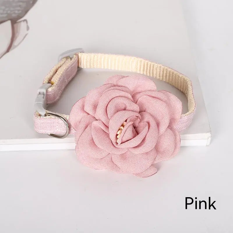 Camellia Flower Cat Collar Cute Princess Birthday Adjustable