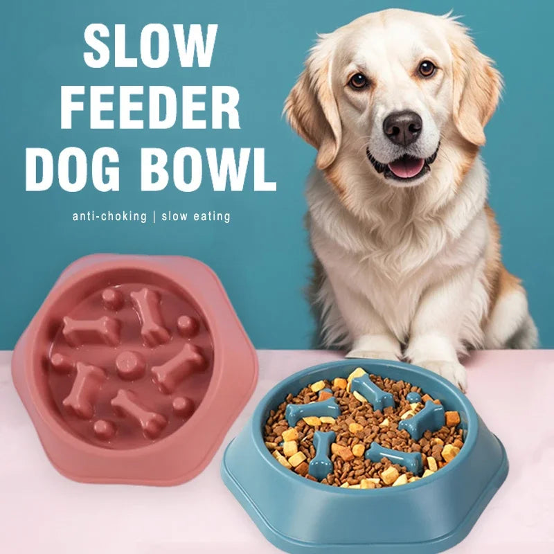 Anti-Choke Slow Feeder Dog Bowl Non-Slip Puzzle Dish Puppies