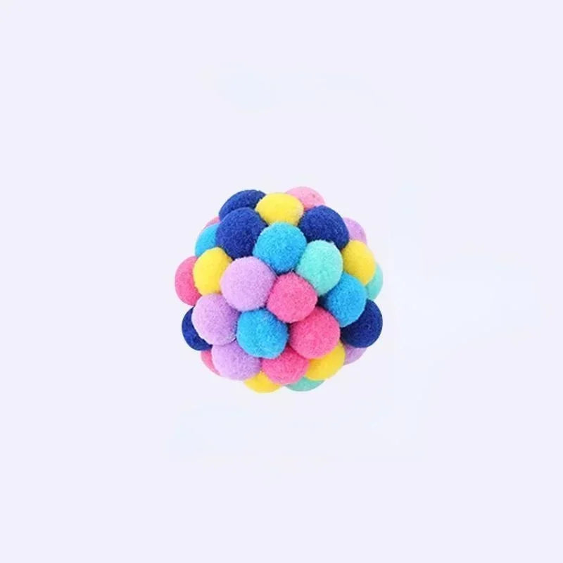 Colorful Plush Bell Ball Toy for Cats and Dogs Play
