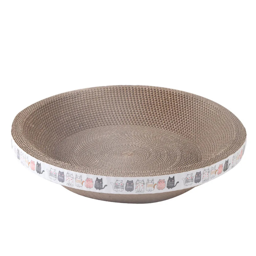 Corrugated Cardboard Cat Scratcher Round Oval Shape - Claw Grinding Toy