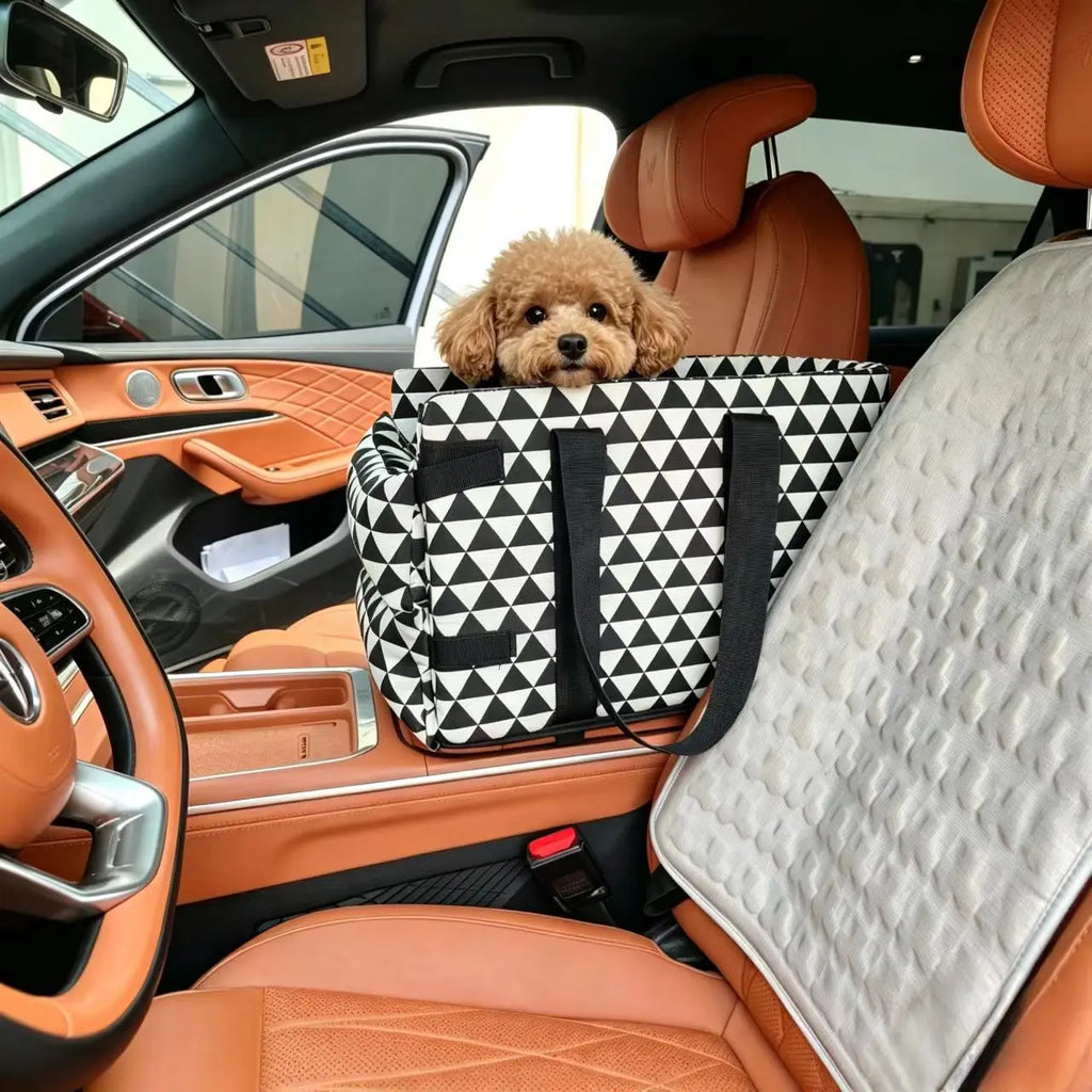 Portable Car Pet Carrier Handheld Safety Seat Cats Dogs Travel Secure