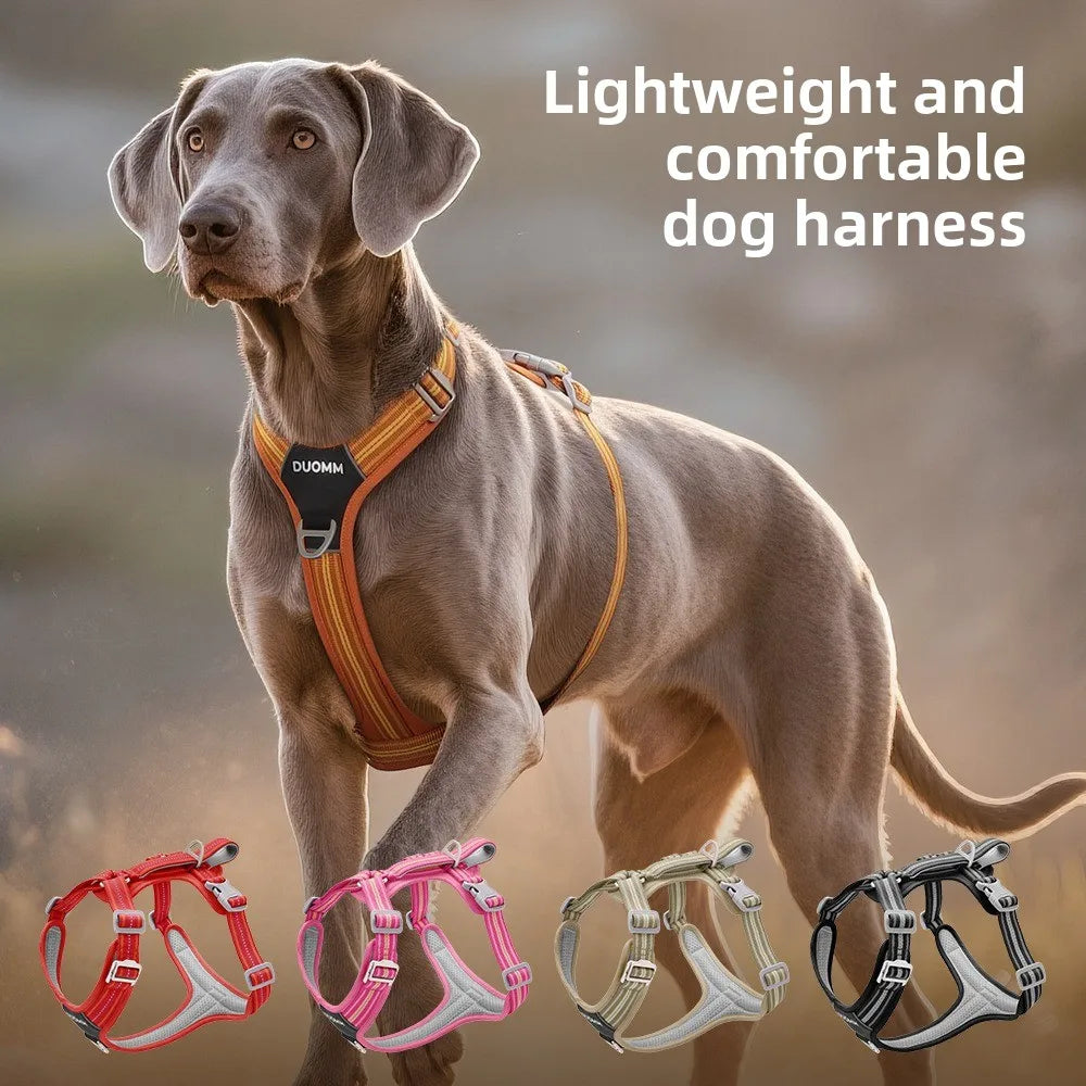 Dog Harness Leash Set Reflective Adjustable No Pull Vest Padded Large Medium Small
