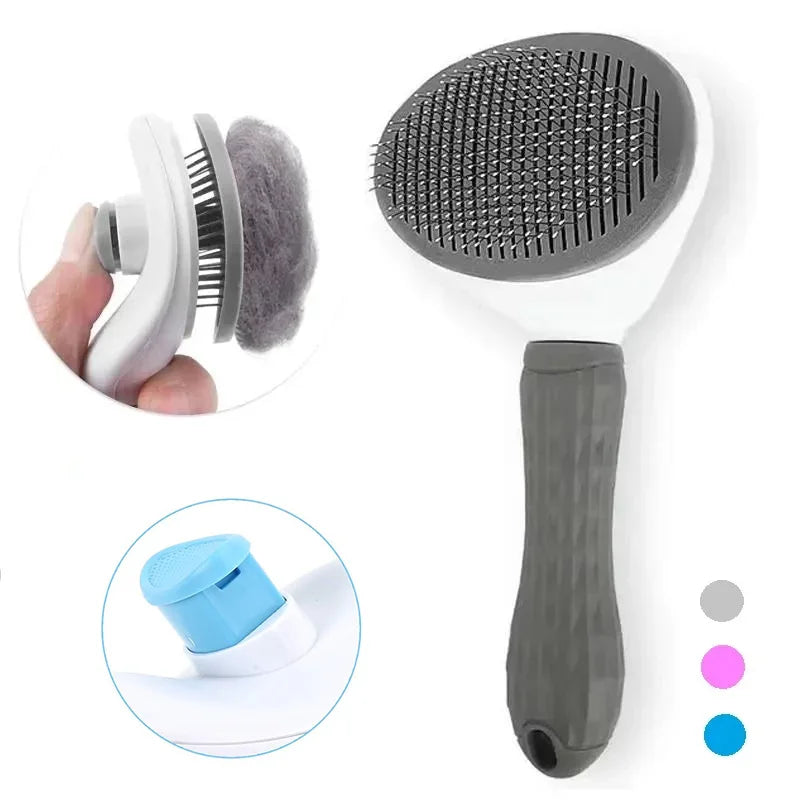 Self-Cleaning Pet Hair Remover Comb for Cats Dogs