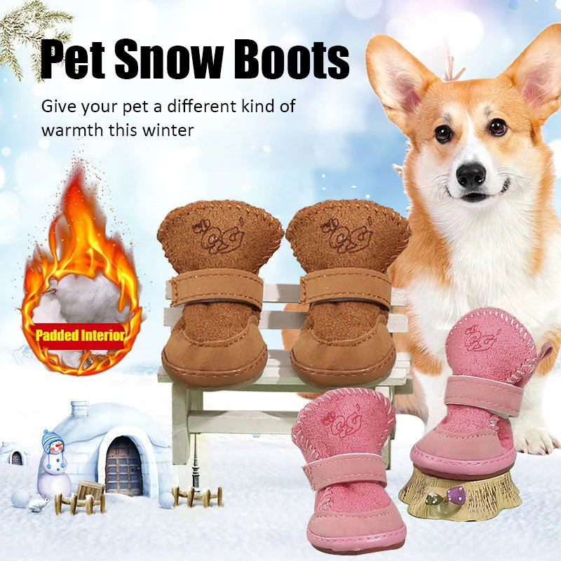 Plush Snow Boots for Cats & Small Dogs — Warm & Washable