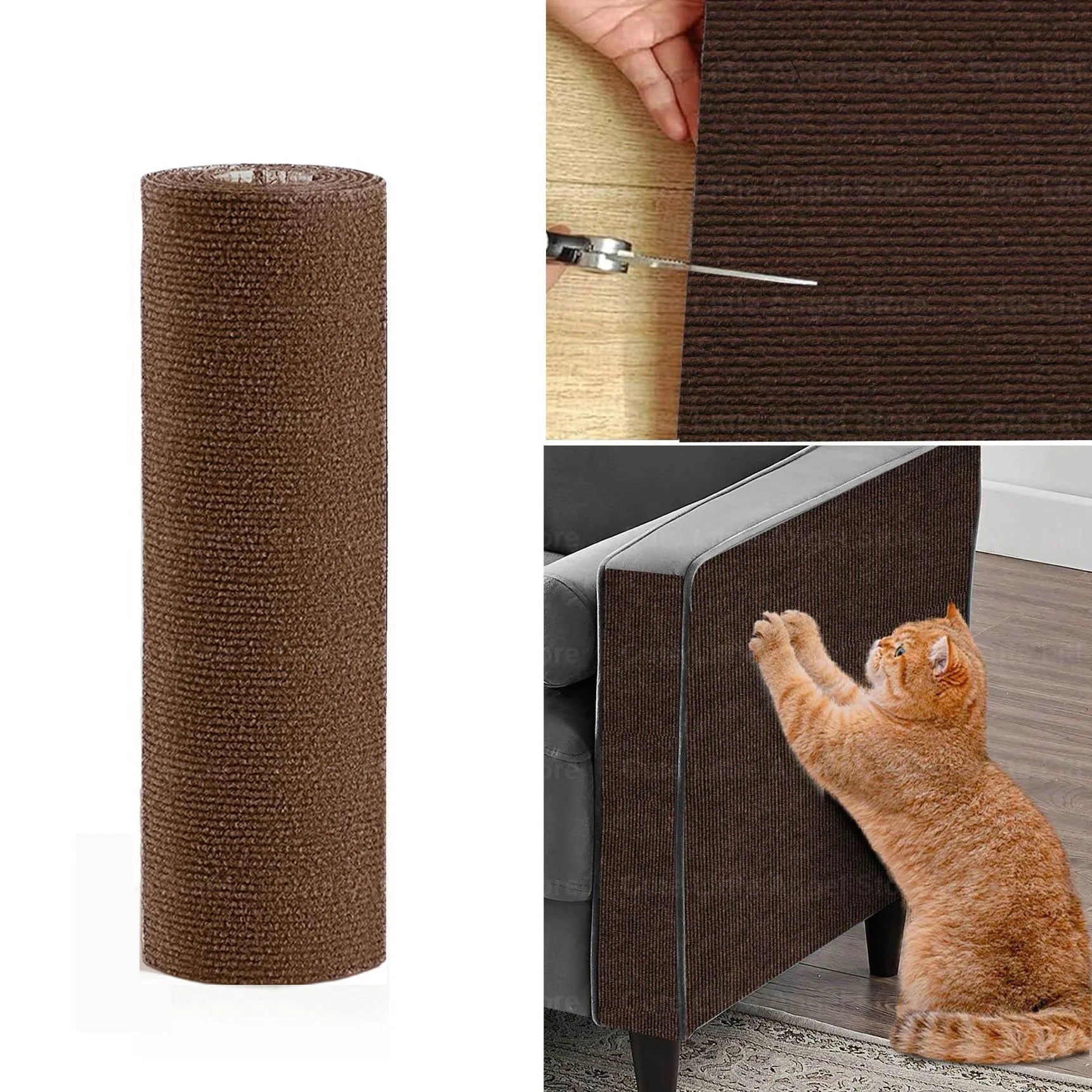 Large Self Adhesive Cat Scratch Mat Sofa Protector Trimmable