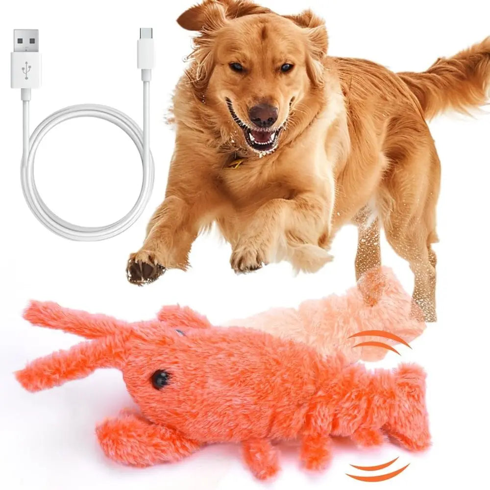 USB Electric Dancing Lobster Interactive Toy for Cats Dogs