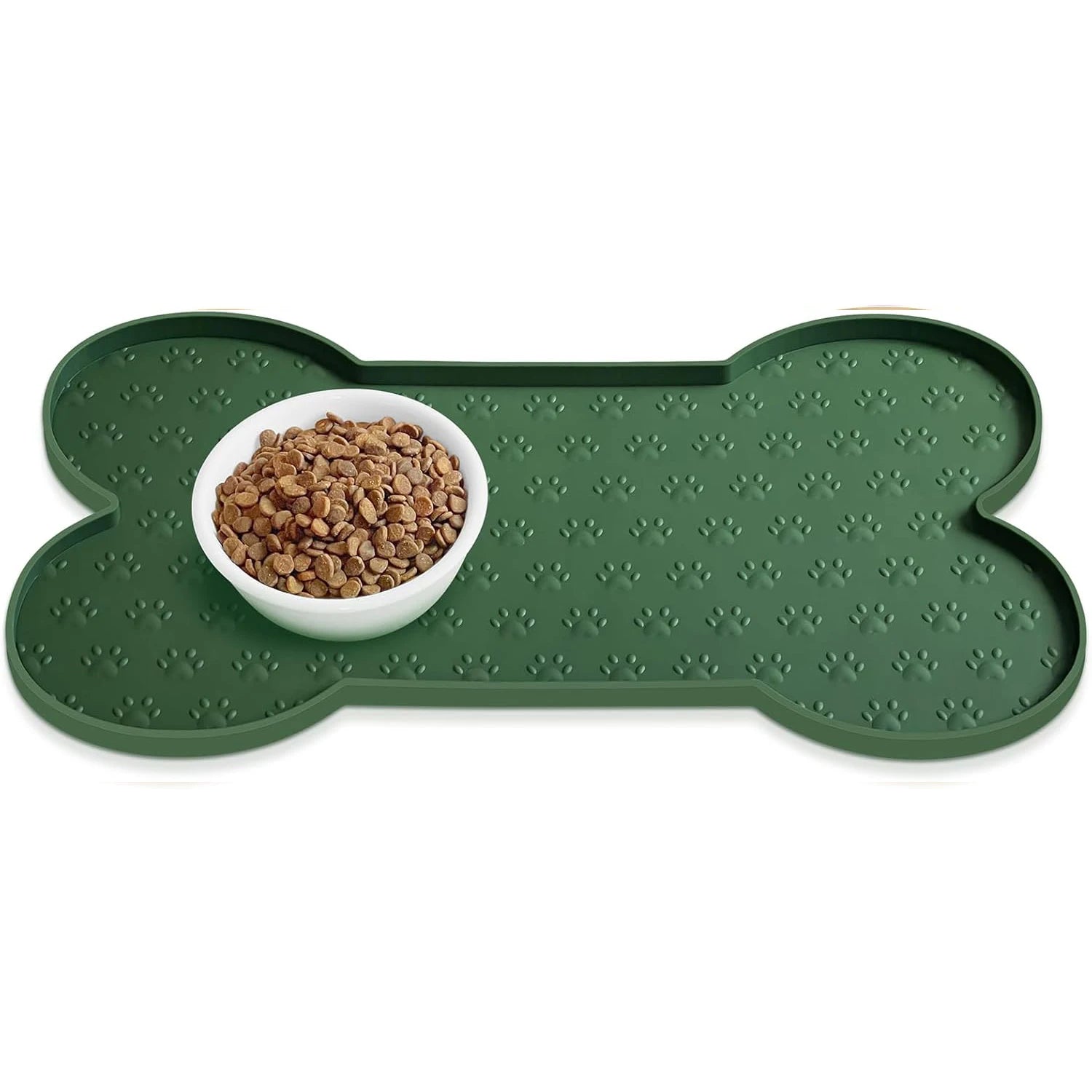 Dog Bowl Mat Thicker Pet Drinking Feeding Placemat  Dog Food Mat Anti-Slip Silicone Waterproof Cat Feeder Pad with Raised Edge