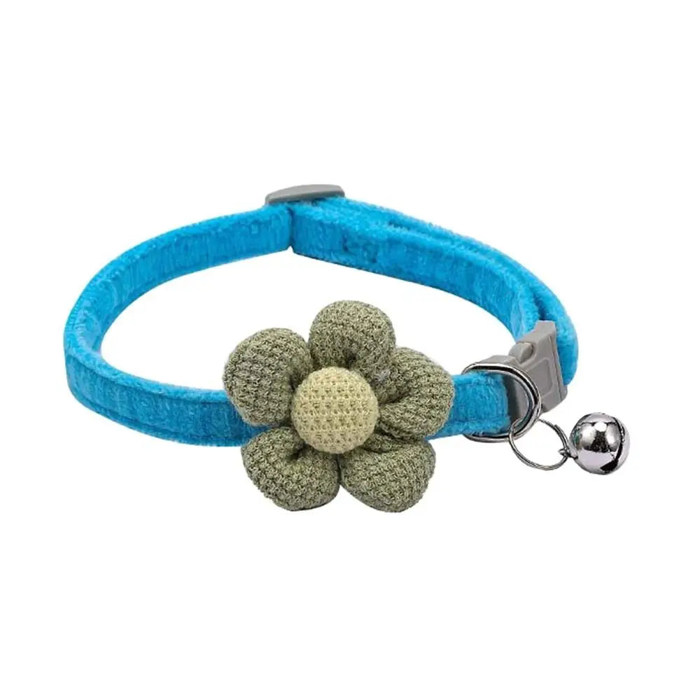 Cute Flower Bell Cat Collar Adjustable Teddy Dog Pets