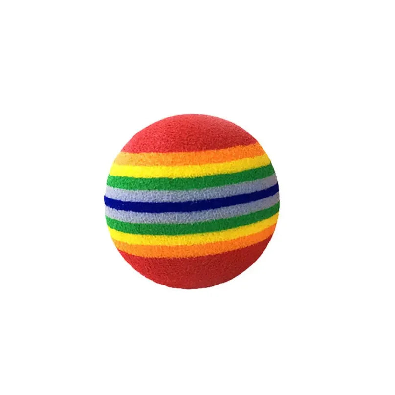 Colorful Rainbow Foam Fetch Ball Soft Chew Toy for Dogs