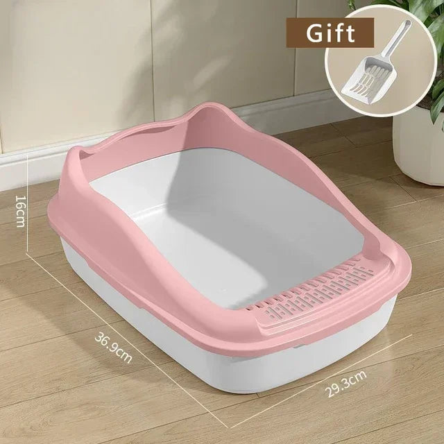 Anti-Splash Cat Litter Box Bedpan Kitten Sandbox Daily Supplies