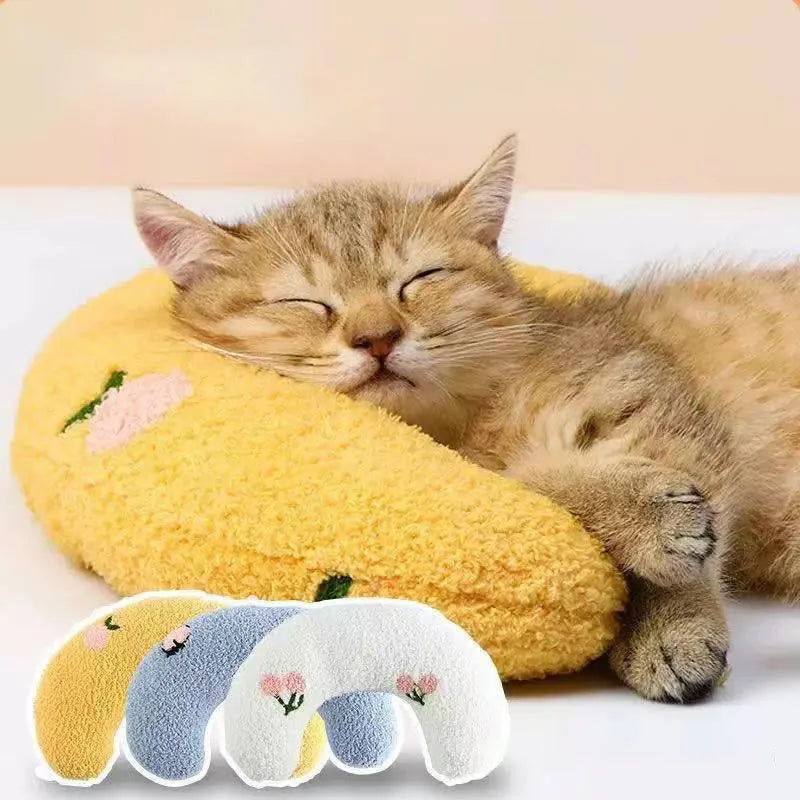 U Shape Plush Pillow Calming Sleep Companion for Pets