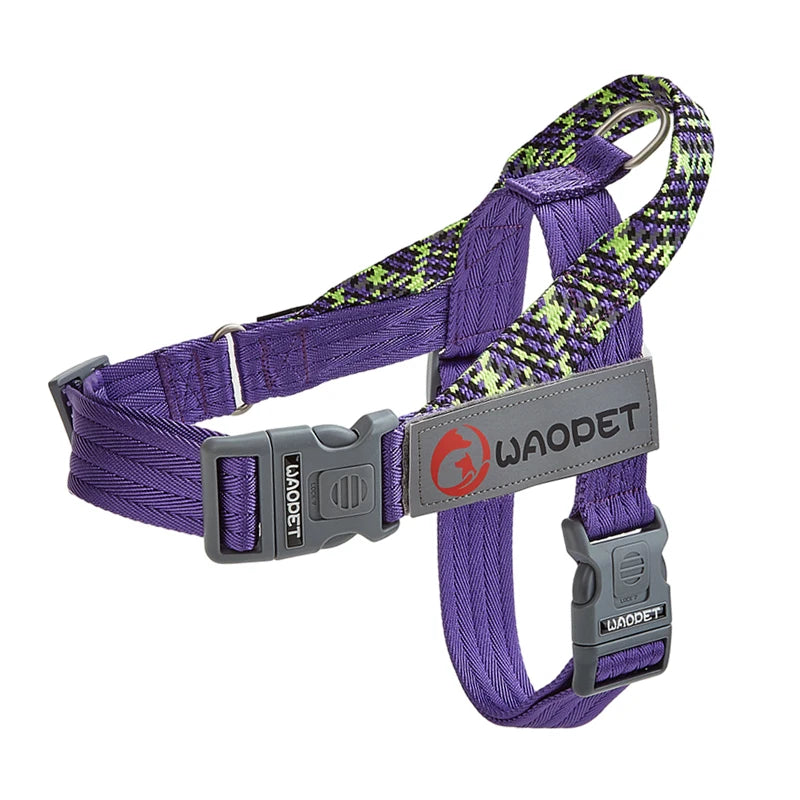 No-Pull Flat Rope Nylon Dog Harness Large Heavy | PawJoyKwT