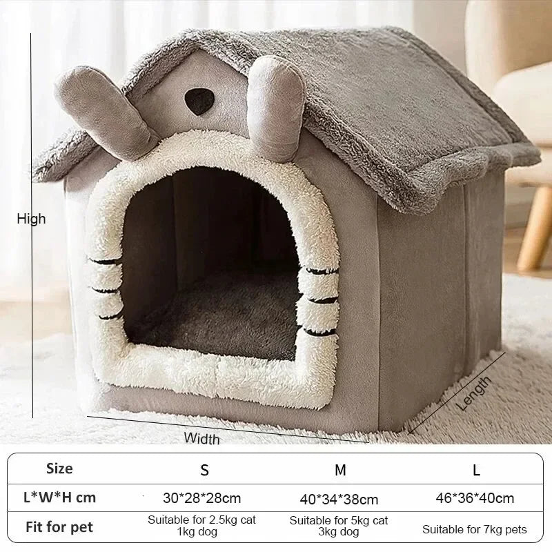 Indoor Pet Tent Bed – Warm Washable Cat & Dog House