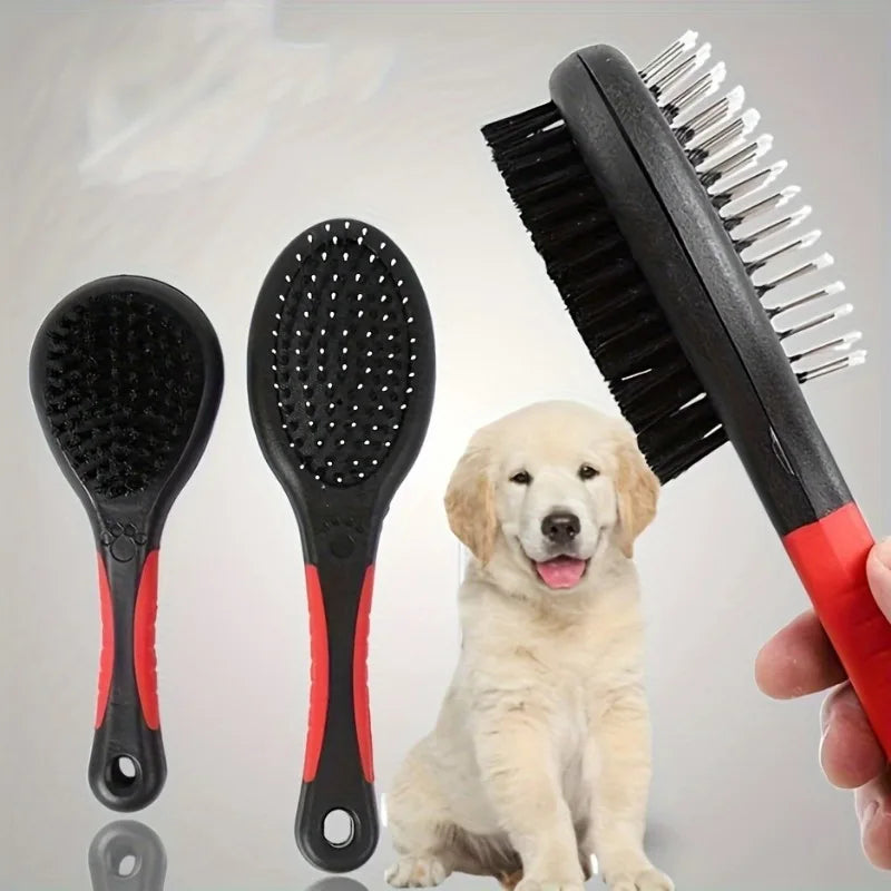 Double-Sided Dog Grooming Brush Pin Comb Shedding Dirt Removal
