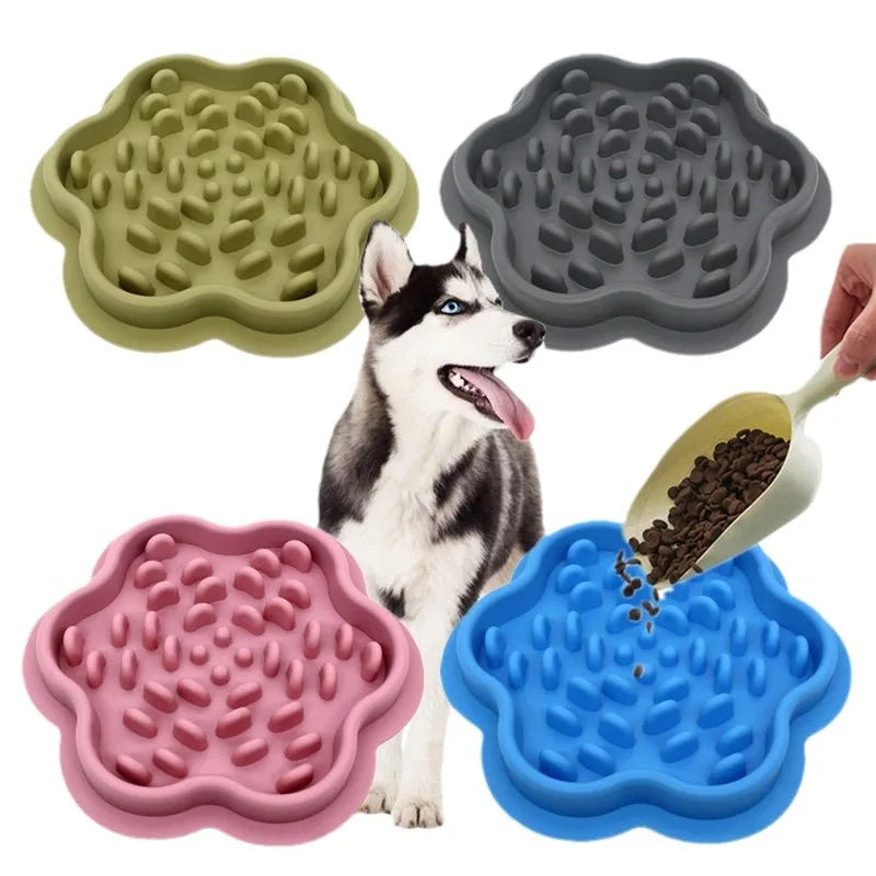 Non-Slip Silicone Mat Dog Cat Bowl Anti-Gulping Food Dispenser