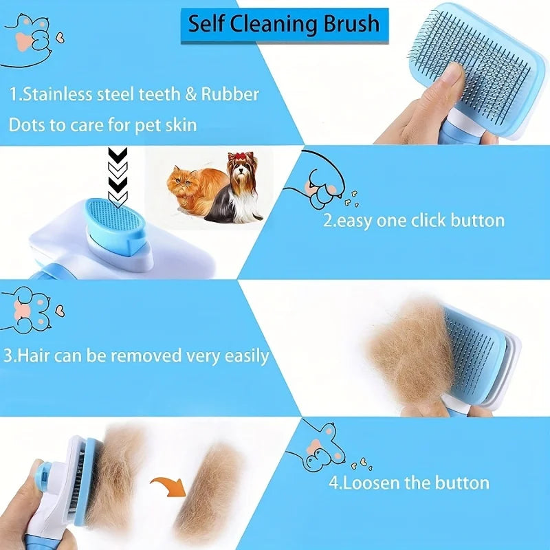 Deshedding Comb Pet Hair Remover Brush Long Hair Dogs Cats