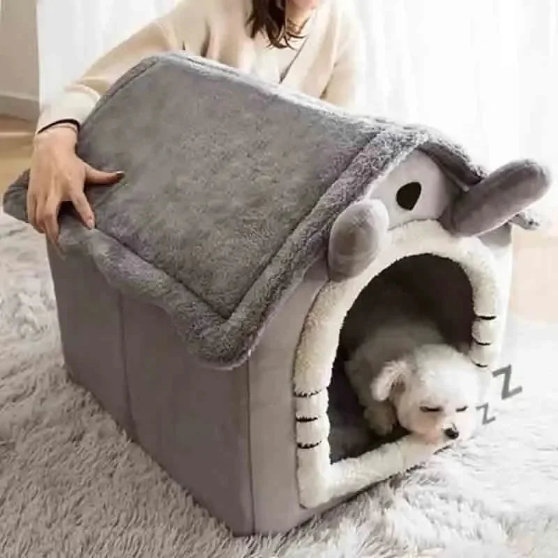 Indoor Pet Tent Bed – Warm Washable Cat & Dog House