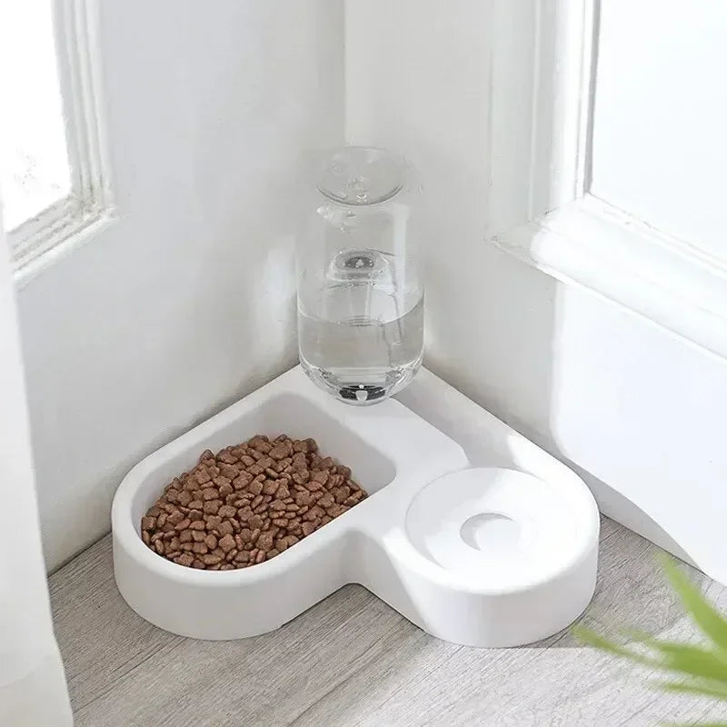 Double Pet Bowl Food Set for Cats and Small Dogs