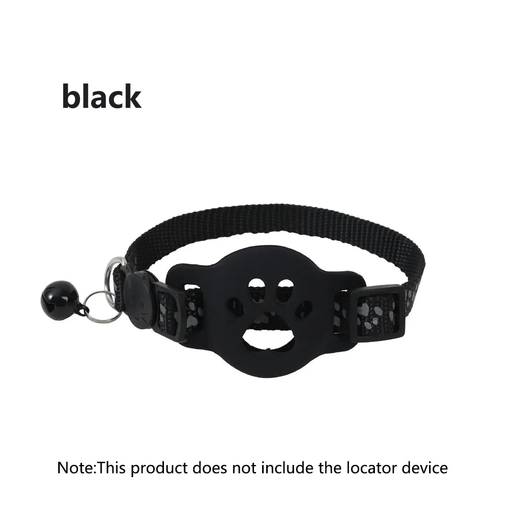 Reflective Cat Collar AirTag Holder Bell Adjustable Domestic