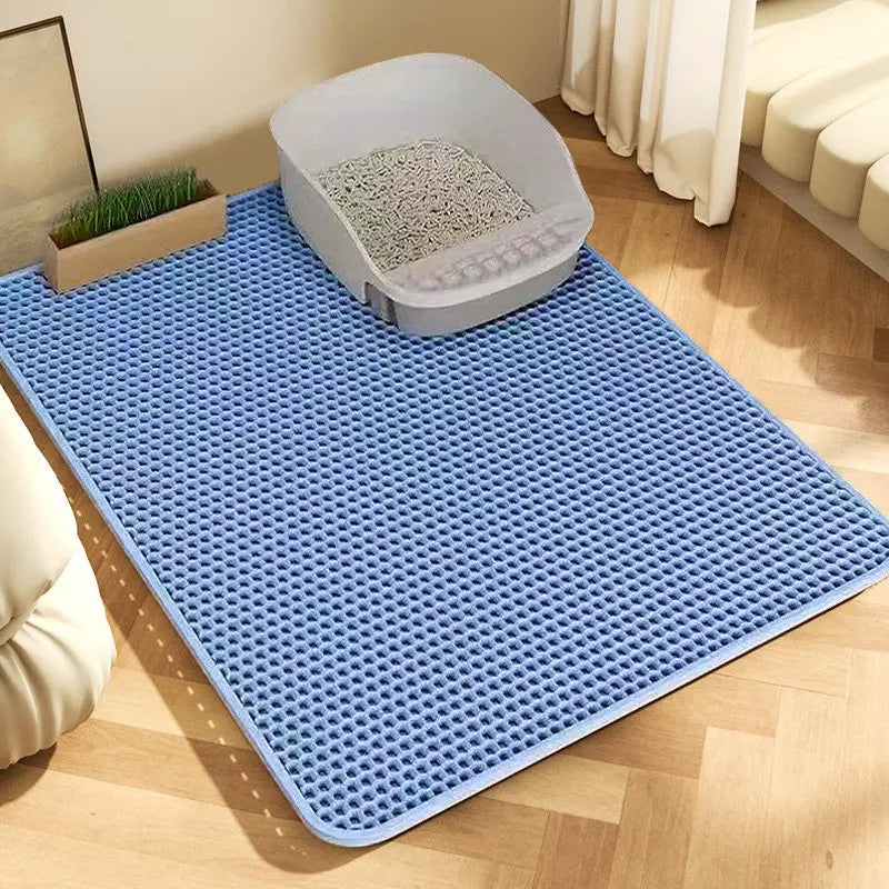 Cat Litter Mat Premium 2-Layer Sand Trapping Non-Slip Base