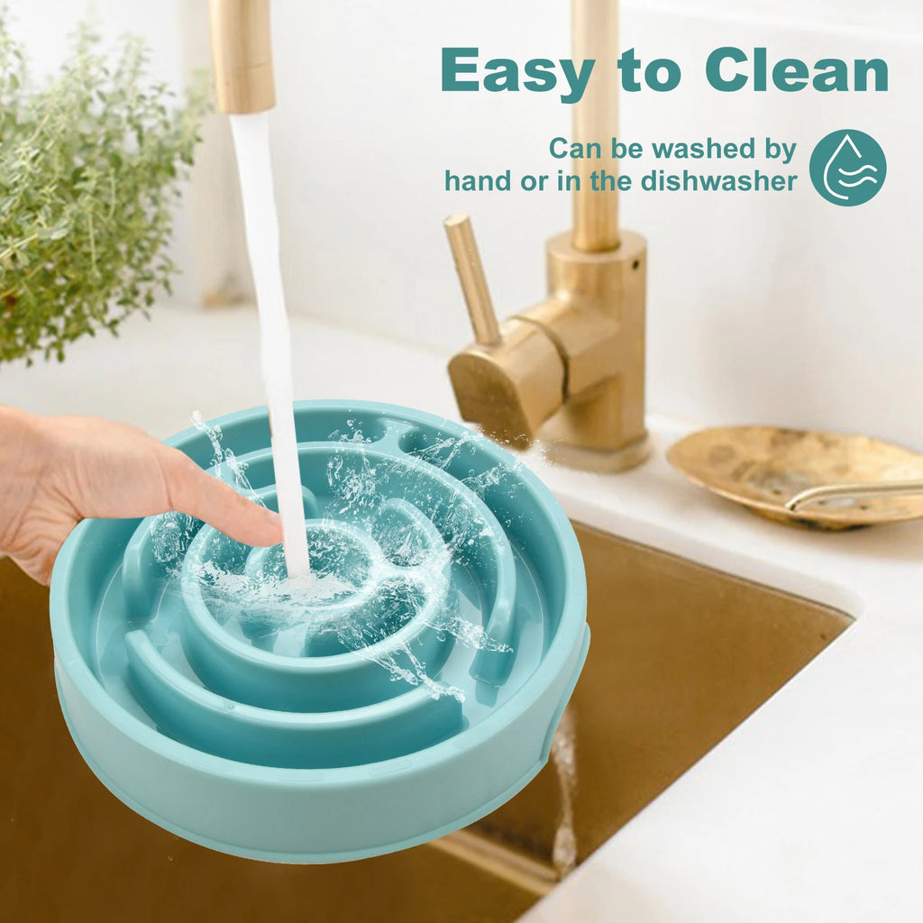 Eco Non-Slip Anti-Gulping Slow Feeder Dog Bowl All Sizes