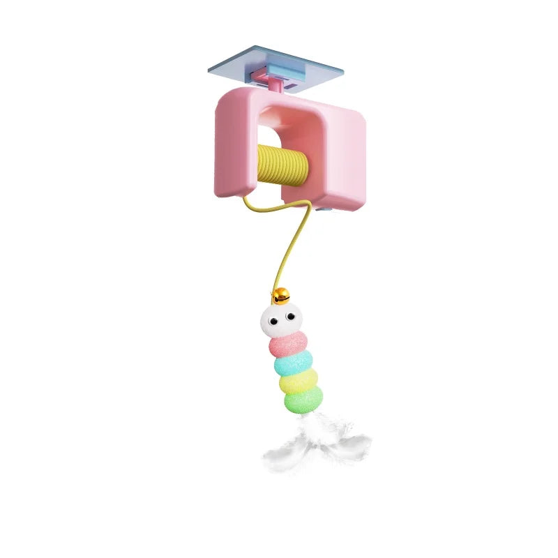 Caterpillar & Bird Self-Play Hanging Toy for Cats | PawJoyKwT