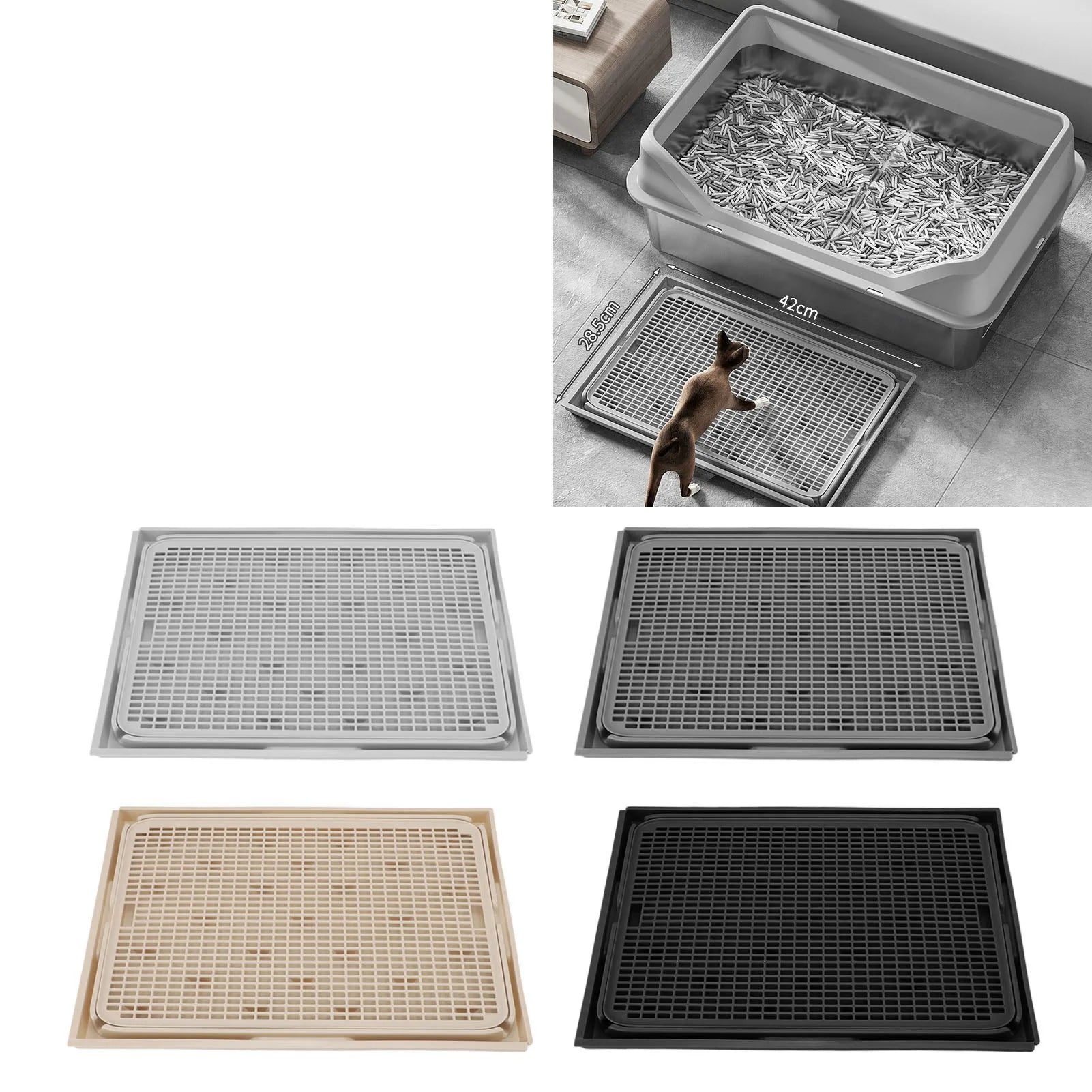 Kitty Litter Mat Spacious Double Layer Washable Anti-Slip