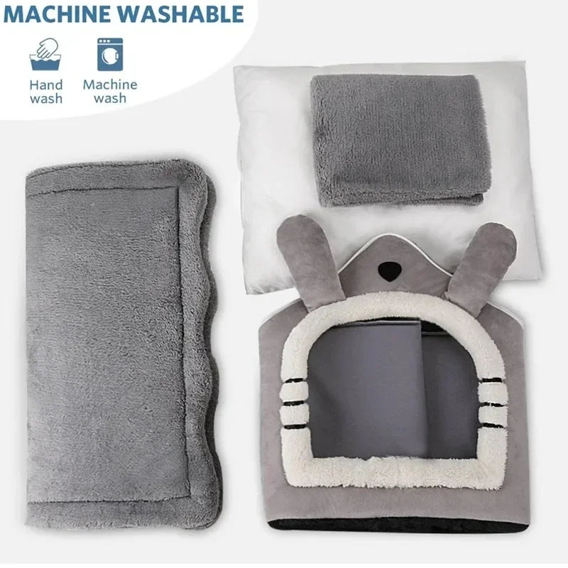 Indoor Pet Tent Bed – Warm Washable Cat & Dog House