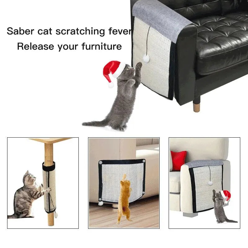 Natural Sisal Cat Scratcher Mat for Indoor Cats - Durable Furniture Protector