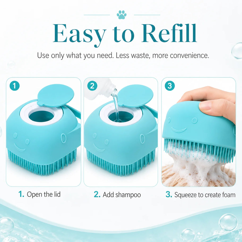 Pet Bath Brush Small Dogs Cats Specialized Washing Massage Scrub Tool