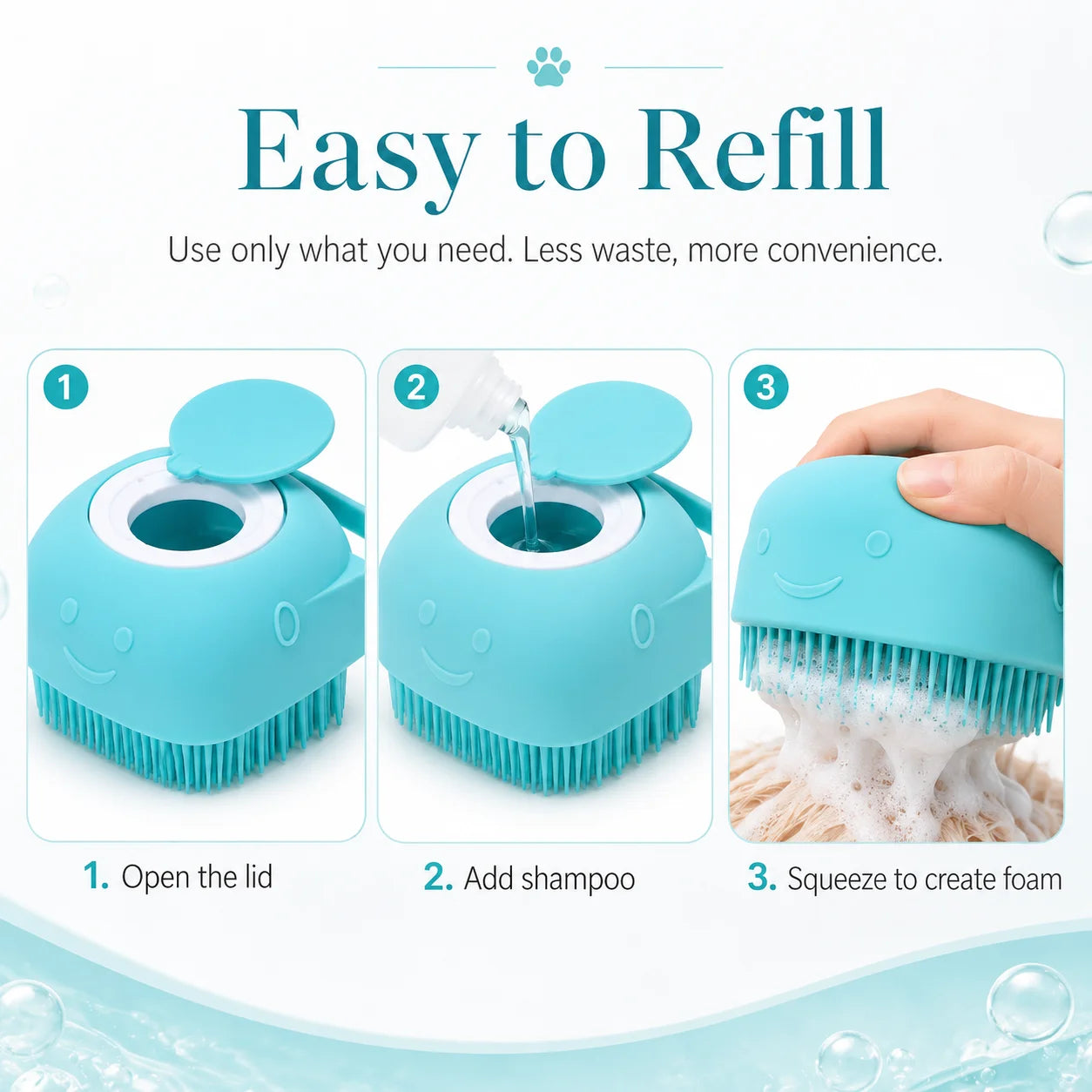 Pet Bath Brush Small Dogs Cats Specialized Washing Massage Scrub Tool