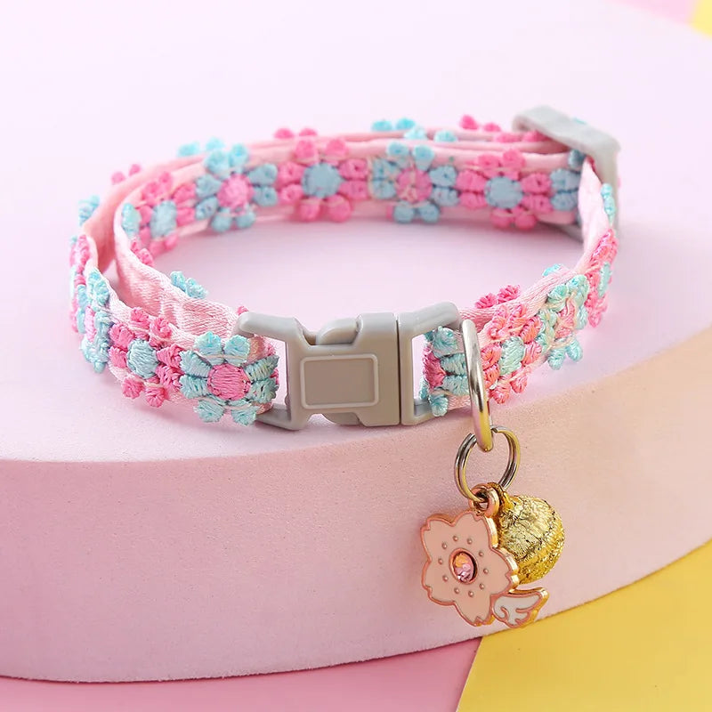 Elastic Adjustable Cat Collar Small Dog Decoration Pet