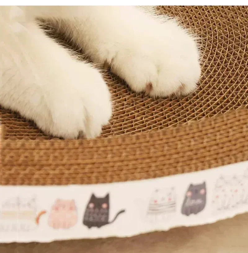 Corrugated Cat Scratcher Bed Round Oval - Claw Grinding Toy for Cats