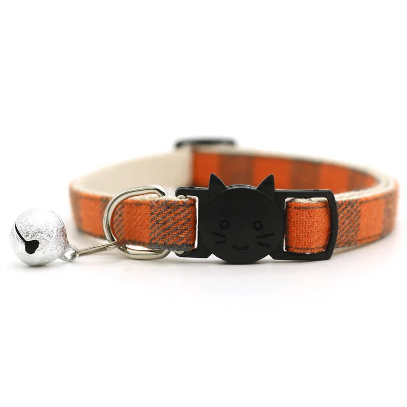 Reflective Cat Collar Adjustable Nylon Bell Head Pattern