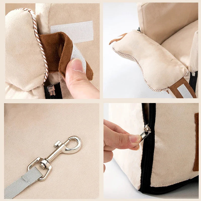 Portable Pet Car Seat for Small Dogs and Cats