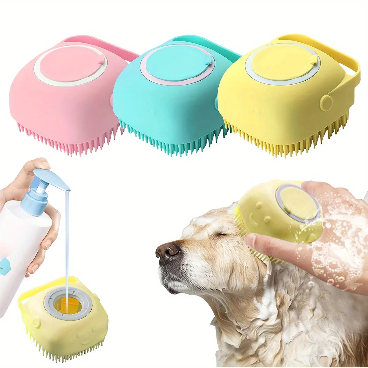 Pet Bath Brush Comb Cat Dog Grooming Massage Glove Fur Removal Deshedding