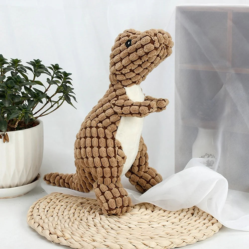 Plush Dinosaur Chew Toy for Dogs & Cats | PawJoyKwT