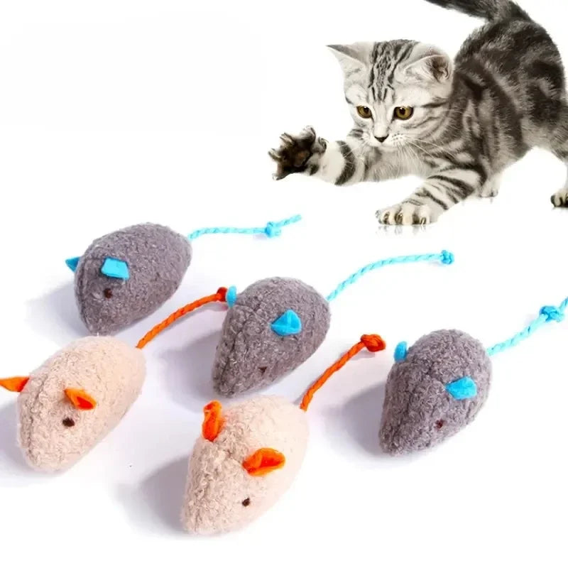Interactive Plush Rat Linen Toy for Cats | PawJoyKwT