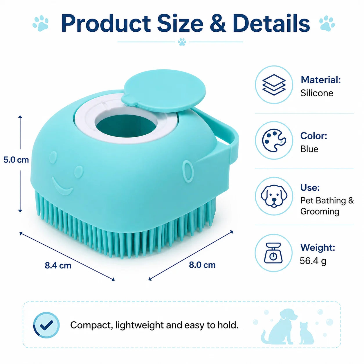 Pet Bath Brush Small Dogs Cats Specialized Washing Massage Scrub Tool
