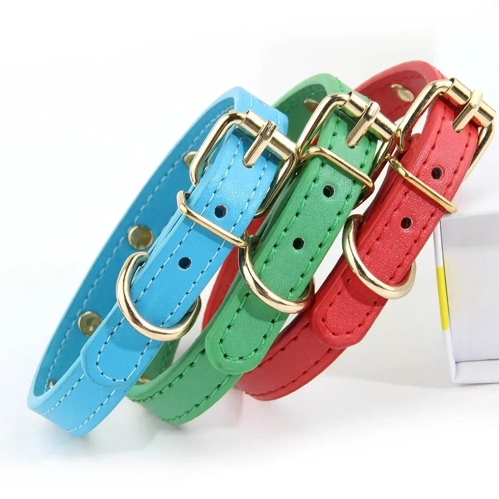 Soft Leather Cat Collar Star Moon Rivets Kitten Puppy XS-M