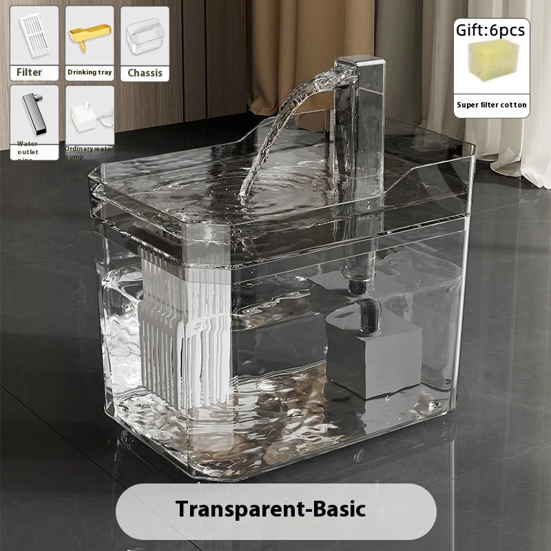 Clear-View Auto Pet Dispenser | Transparent Cat Water Fountain USA