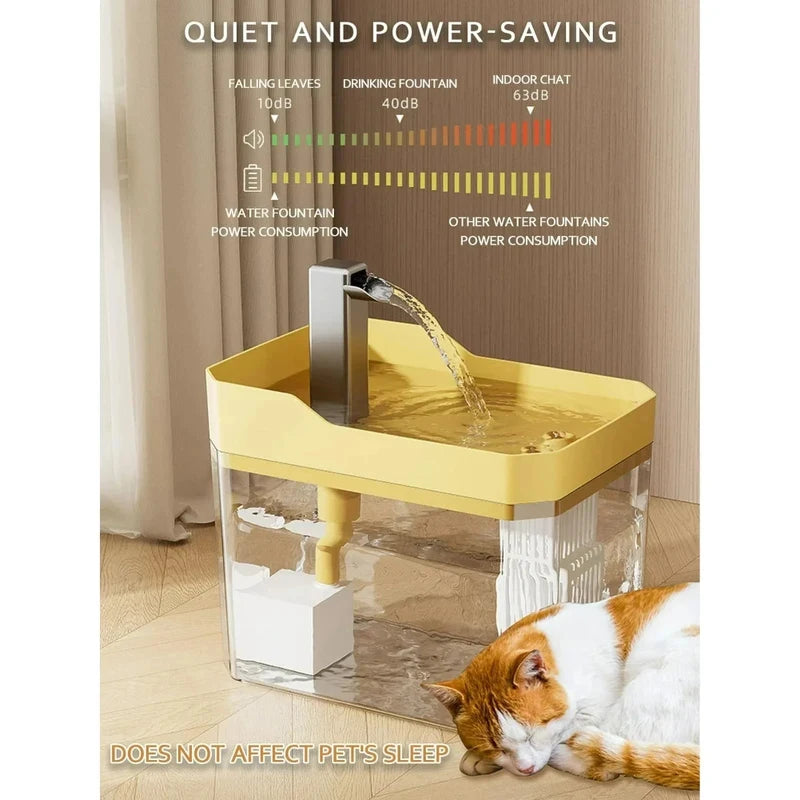 USB Auto Cat Water Fountain with Filter Quiet
