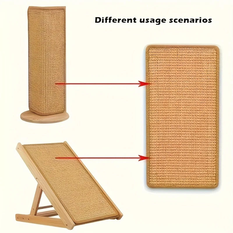 Wall-Mounted Sisal Cat Scratcher Mat - Durable Scratch Pad for Indoor Cats