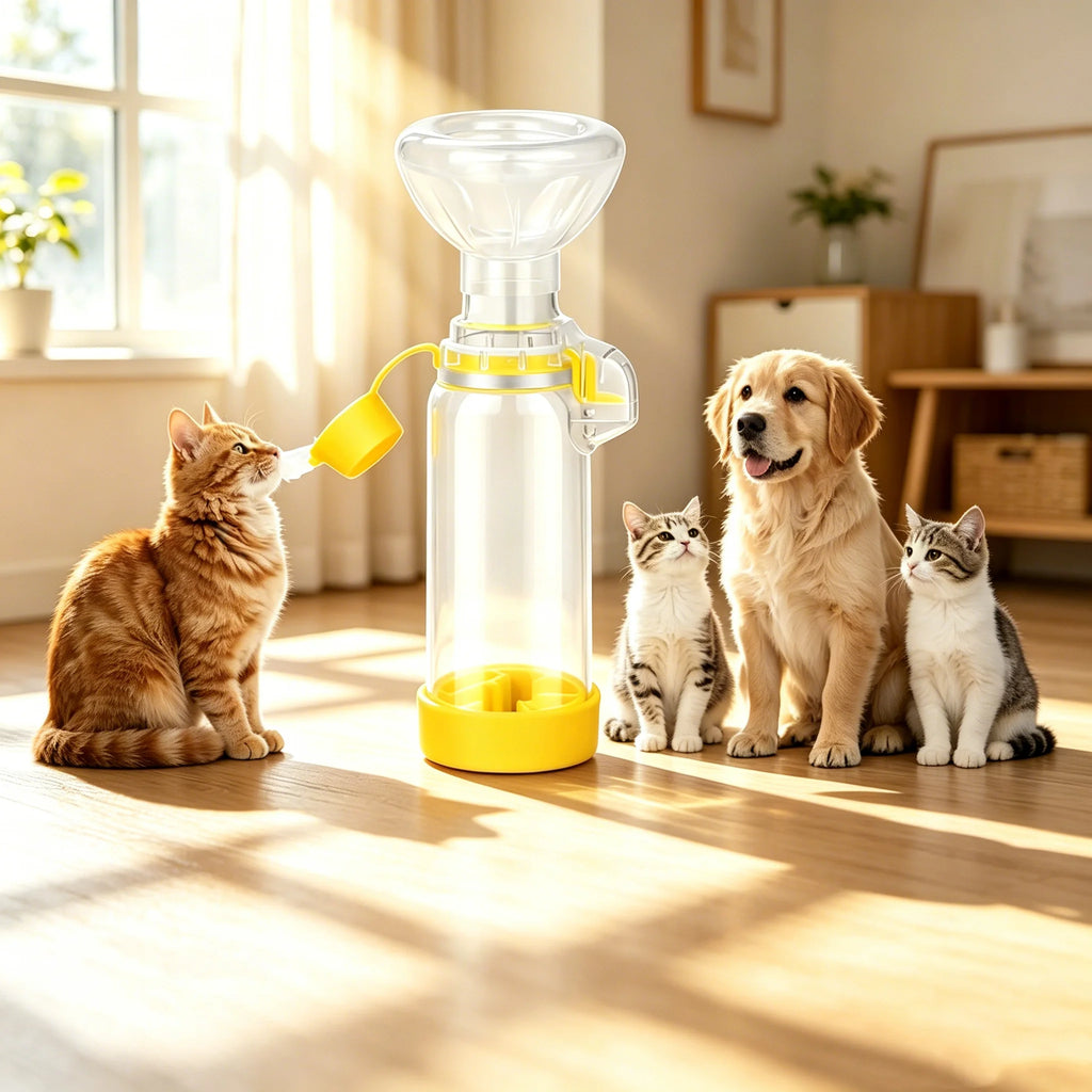 Portable Pet Aerosol Inhaler Spacer with Soft Mask for Cats Dogs